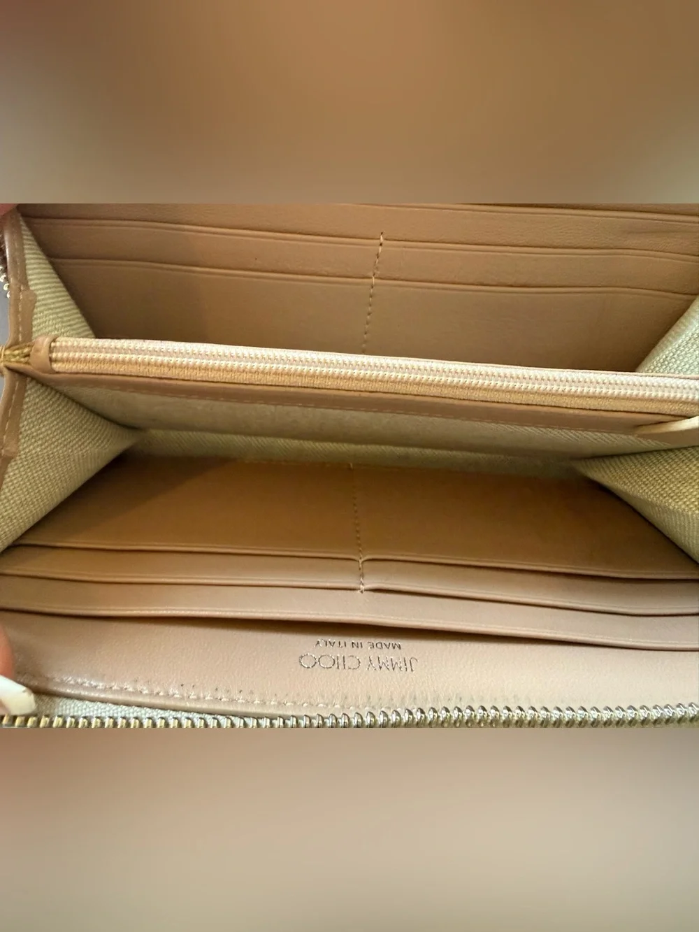 Jimmy Choo Metallic Star-Embellished Wallet- gold Color / gold tone hardware